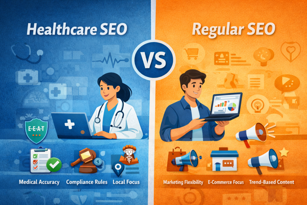 Healthcare SEO vs regular SEO comparison