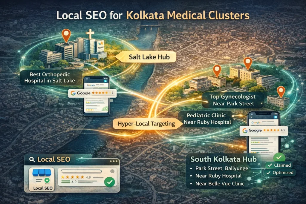 Local SEO optimization for Salt Lake and South Kolkata medical hubs for hospitals